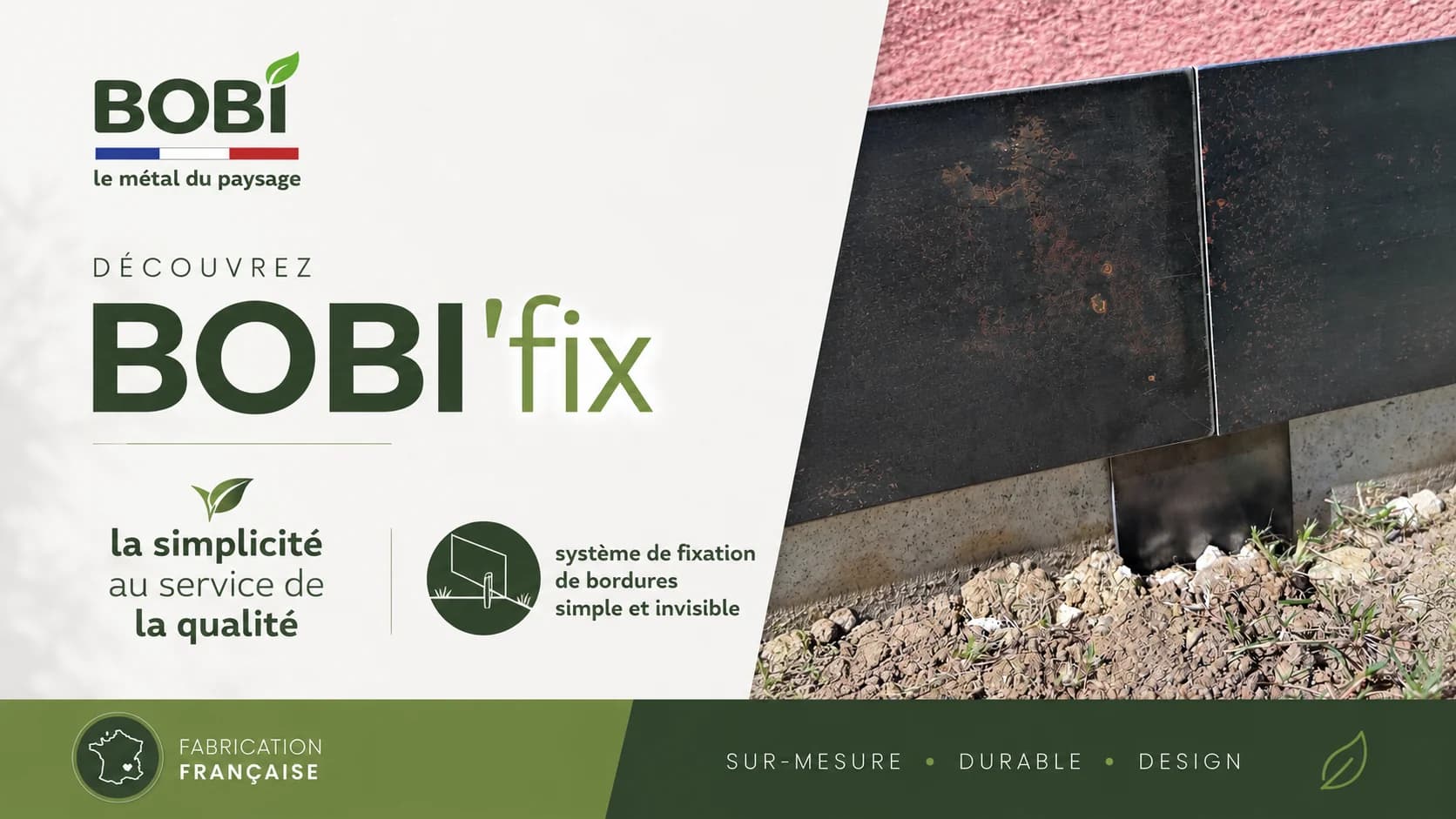 BOBI'fix : le système de fixation invisible pour bordures acier