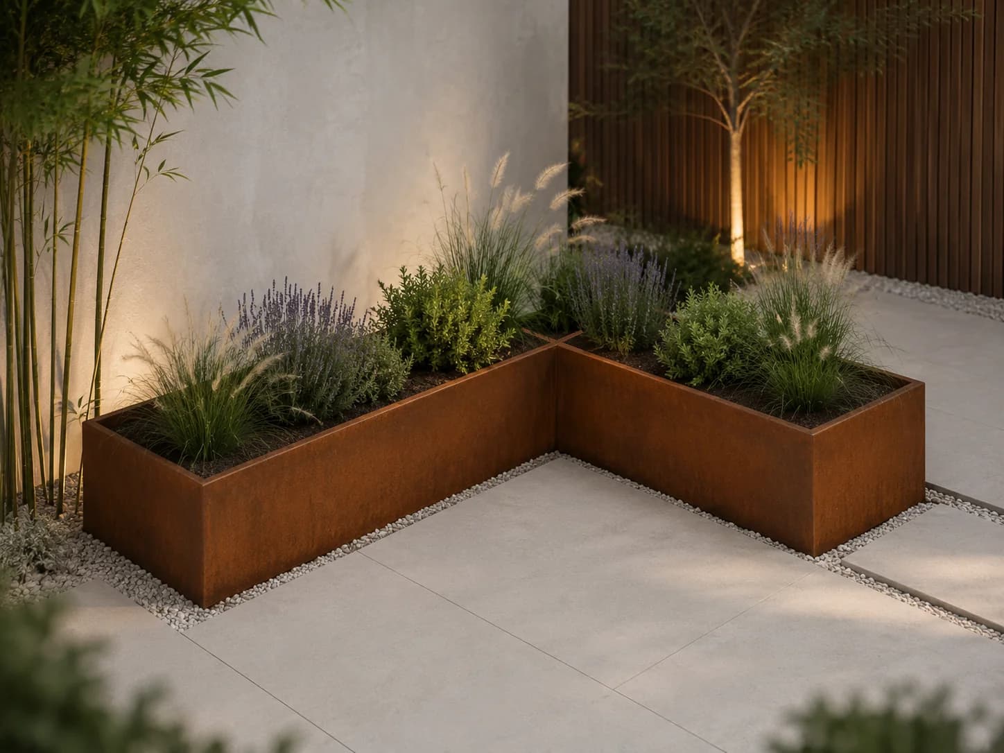 Bac d'angle acier corten 3 mm