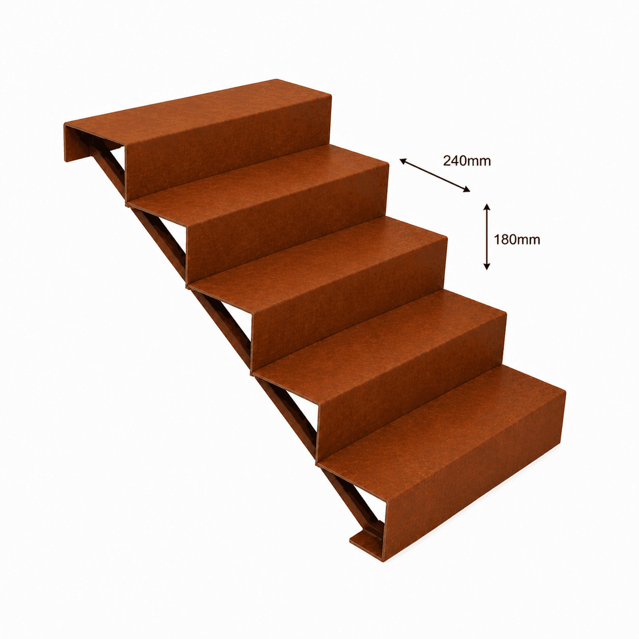 Escalier de jardin acier corten - miniature 3