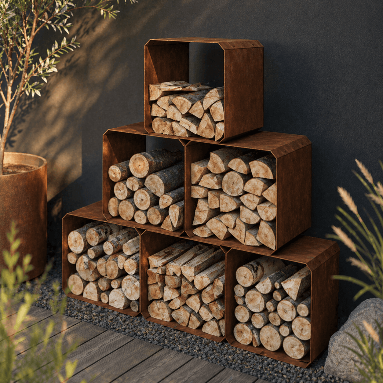 Range bûches corten - miniature 2