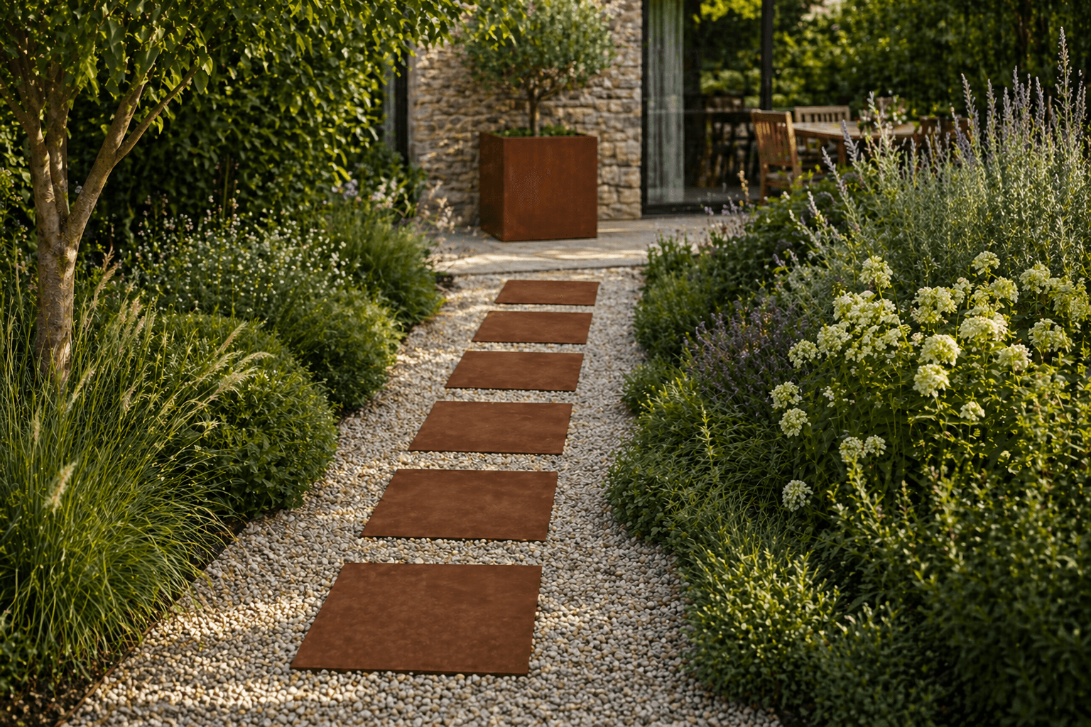 Pas japonais acier corten 3 mm - miniature 2